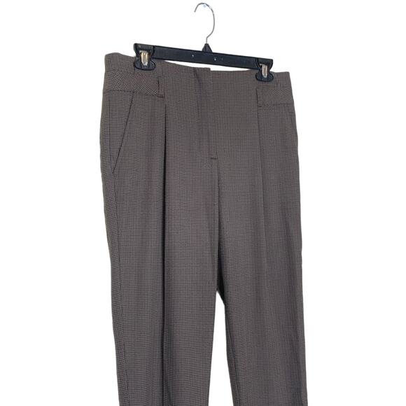 Zara Basic brown houndstooth high waisted pleated pants size Medium - Picture 7 of 7